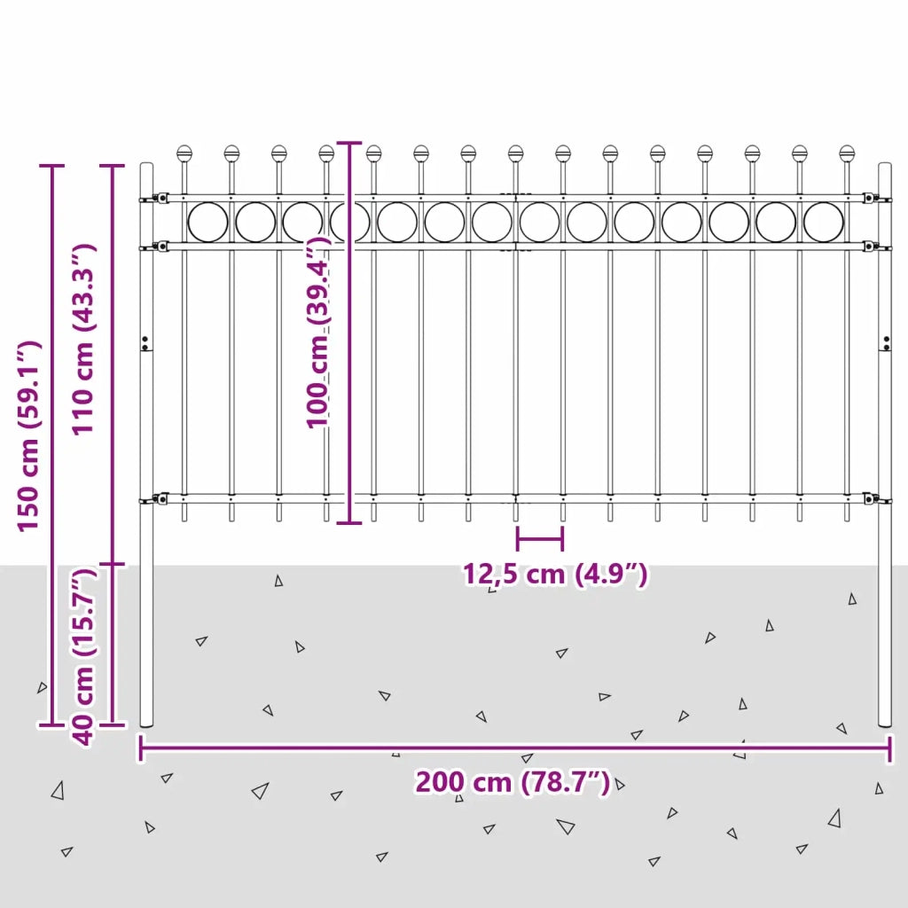 Recinzione da Giardino | Recinzione a Cerchio TILBURG Nero