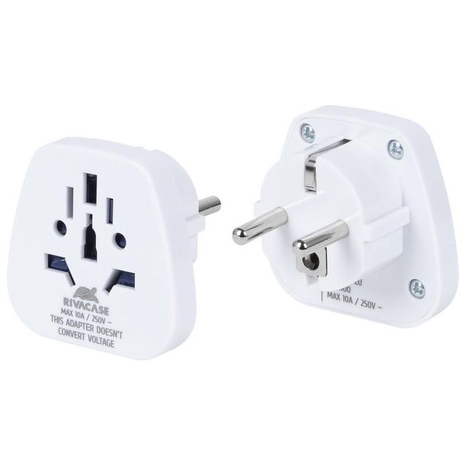 Rivacase PS4100 W00 adattatore per presa di corrente Tipo C (Europlug) Tipo G (UK) Bianco