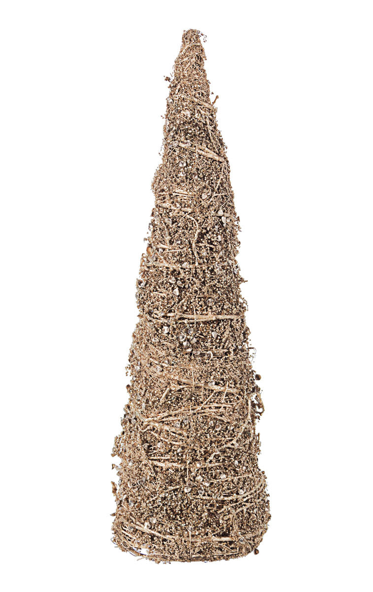 Decorazione di Natale Cono con Rami di Pino e Muschio Alberello Cono Forest Oro Altezza (cm): 40 cm