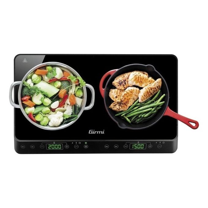 Girmi PI51 Nero Superficie piana 56 cm Piano cottura a induzione 2 Fornello(i)