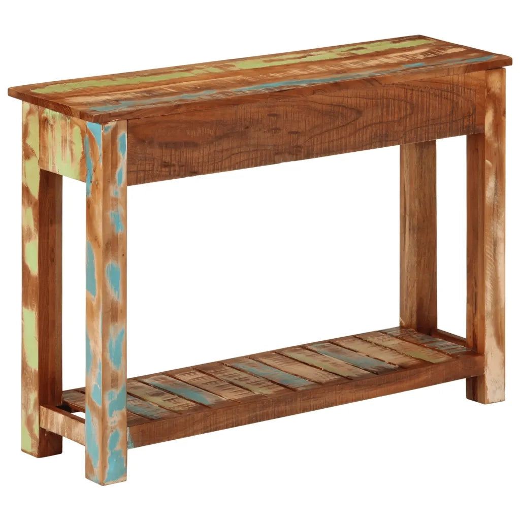 Tavolo Consolle 110x30x76 cm in Legno Massello Riciclato