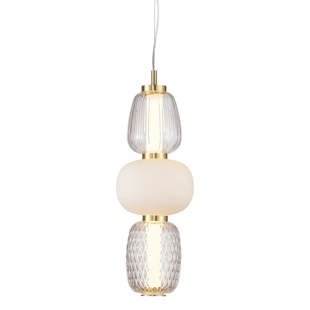 Lampada a sospensione Caro Milagro oro vetro Ø17 LED 28W