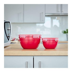 EMSA Clip & Micro Contenitore Rotondo Microonde, Rosso, 2,6 L