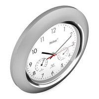 Mebus 19454 orologio da parete e da tavolo Orologio digitale Rotondo Argento, Bianco