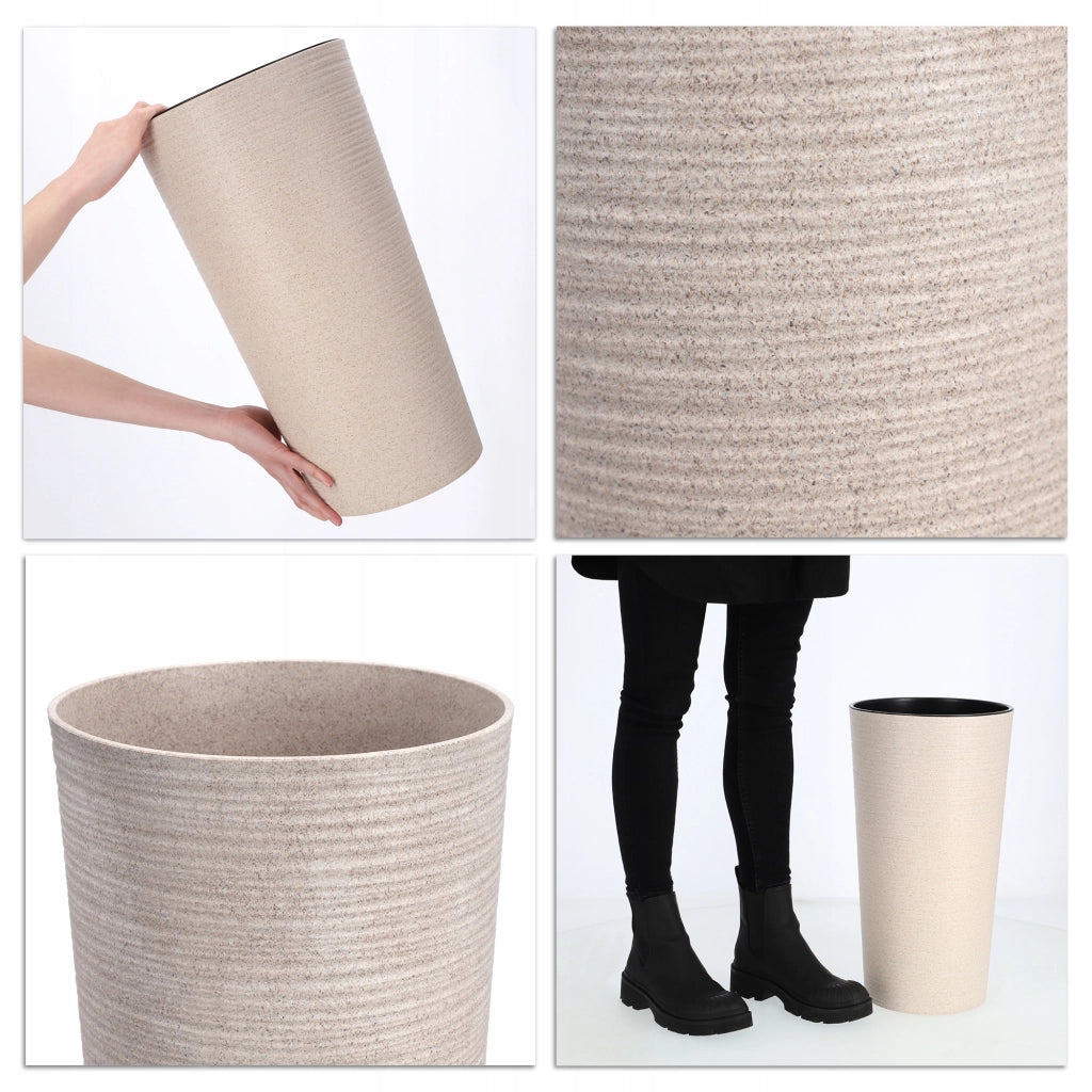 Vaso da fiori KADAX, coprivaso, alto, 47 cm, con inserto, per soggiorno, beige
