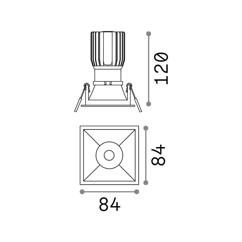 Proiettore Da Incasso Moderno Game Square Alluminio Nero Led 11W 3000K
