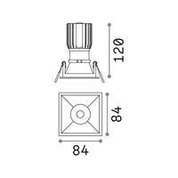 Proiettore Da Incasso Moderno Game Square Alluminio Nero Led 11W 3000K