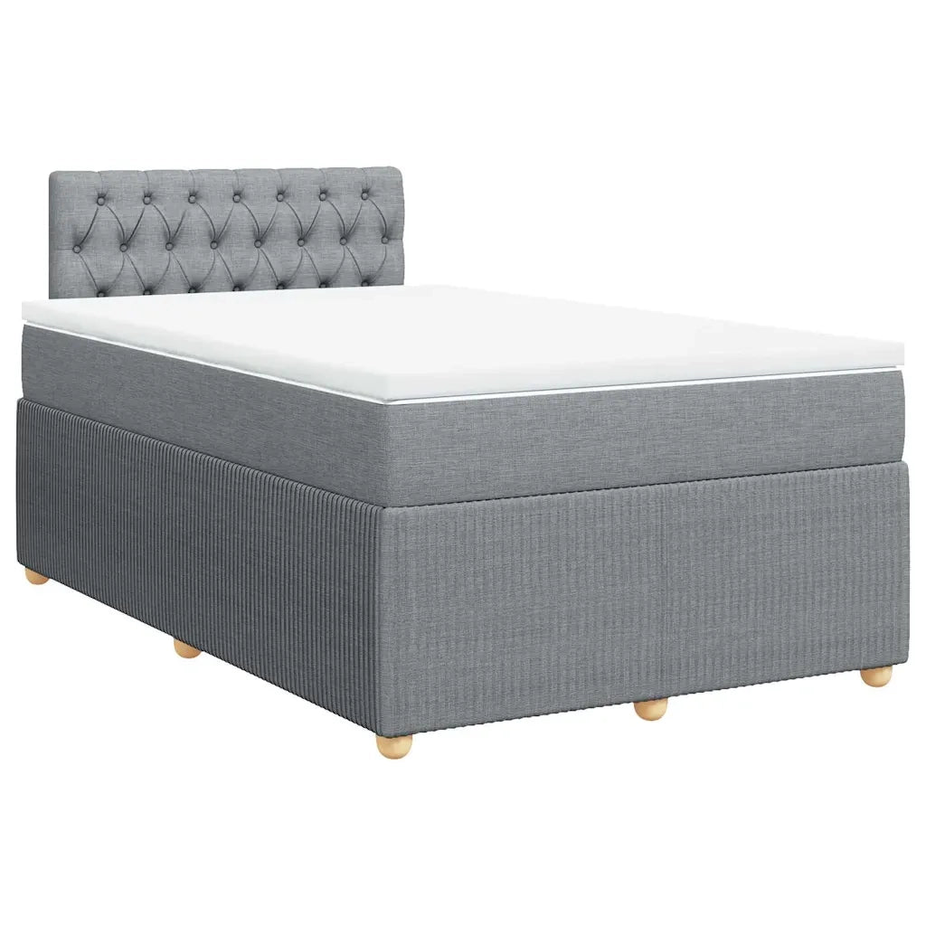 Giroletto a Molle con Materasso Grigio Chiaro 120x200cm Tessuto