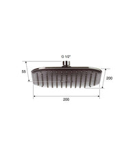 Soffione doccia quadrato con angoli arrotondati