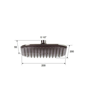 Soffione doccia quadrato con angoli arrotondati