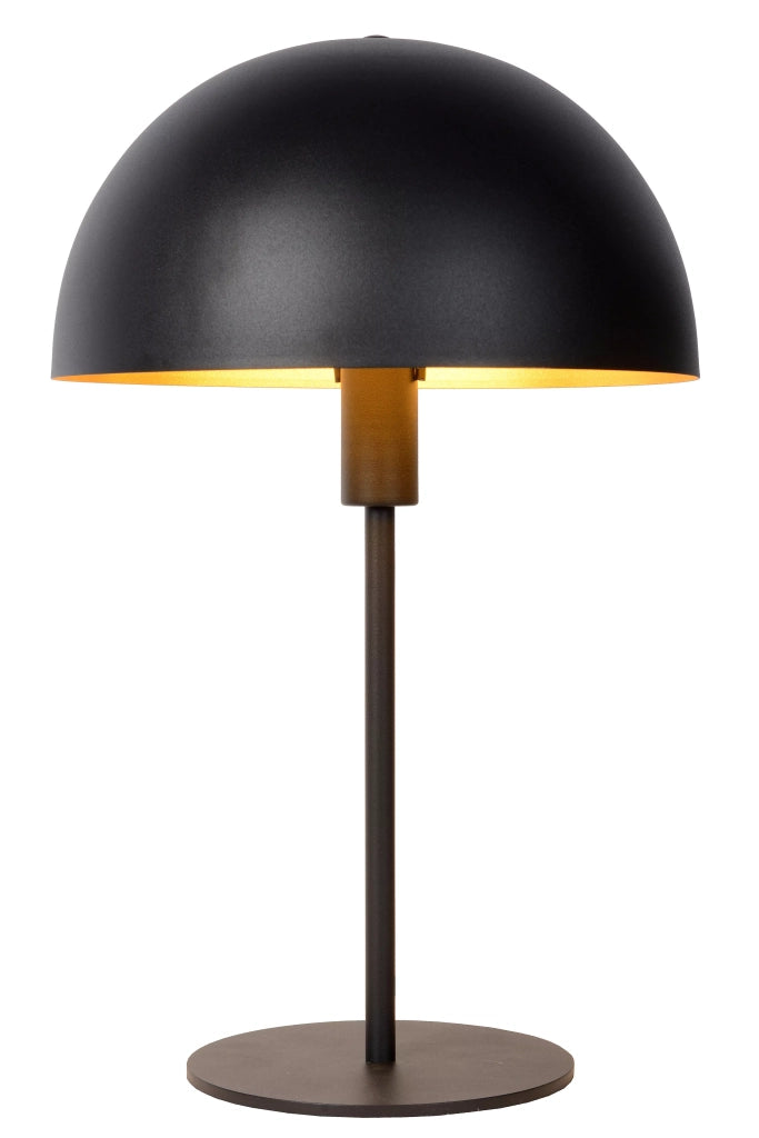 Lampada da tavolo Siemon nera Lucide E14 40 cm acciaio