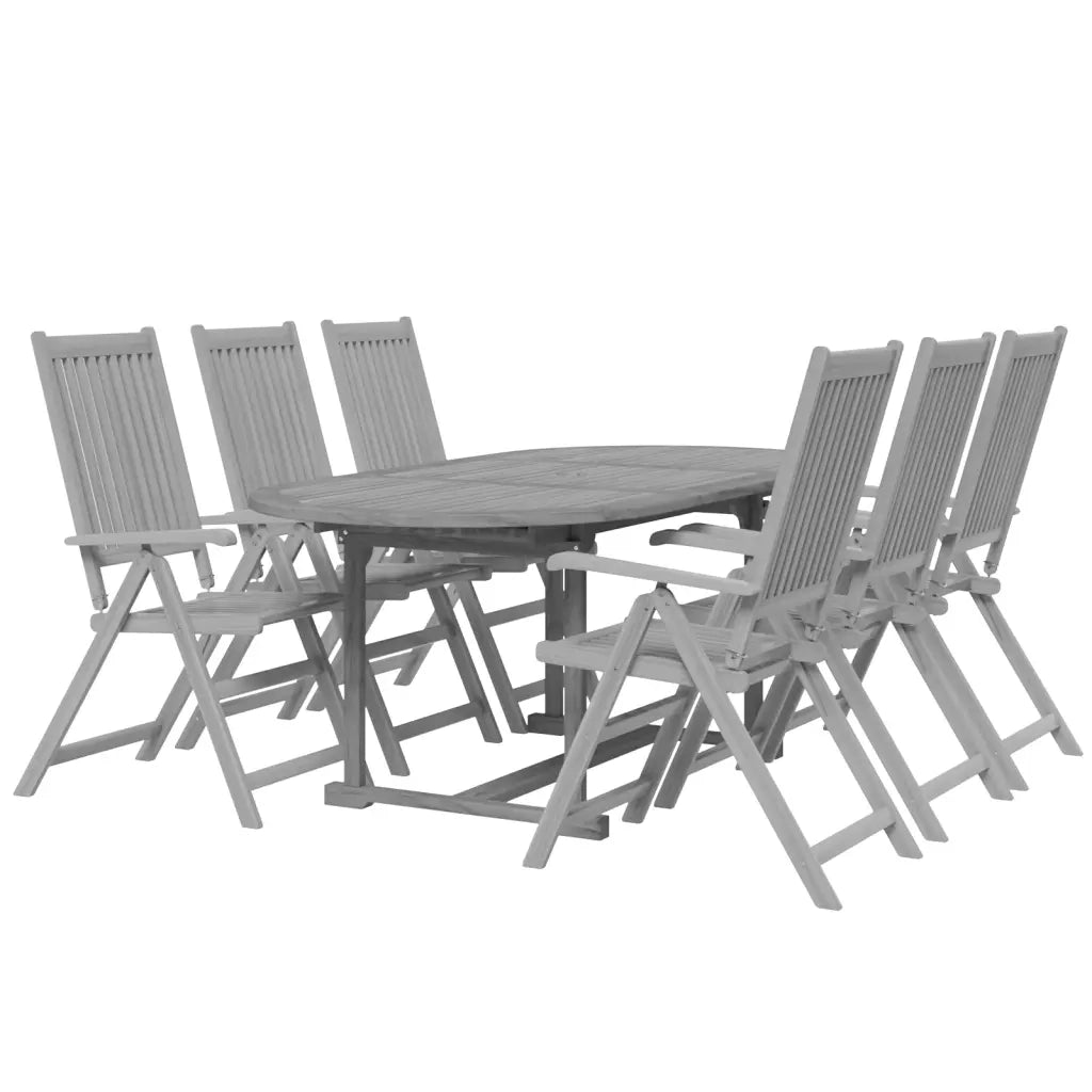 Set da Pranzo per Giardino 7 pz in Legno Massello di Acacia cod mxl 40513
