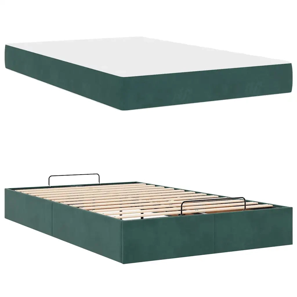 vidaXL Struttura del letto Verde scuro 120 x 200 cm Velluto