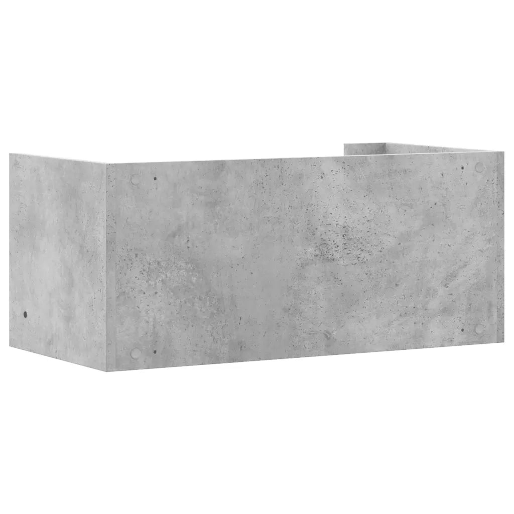 Scaffale a Muro | Mensola a parete Grigio Cemento 70,5x35x30,5cm Legno Multistrato