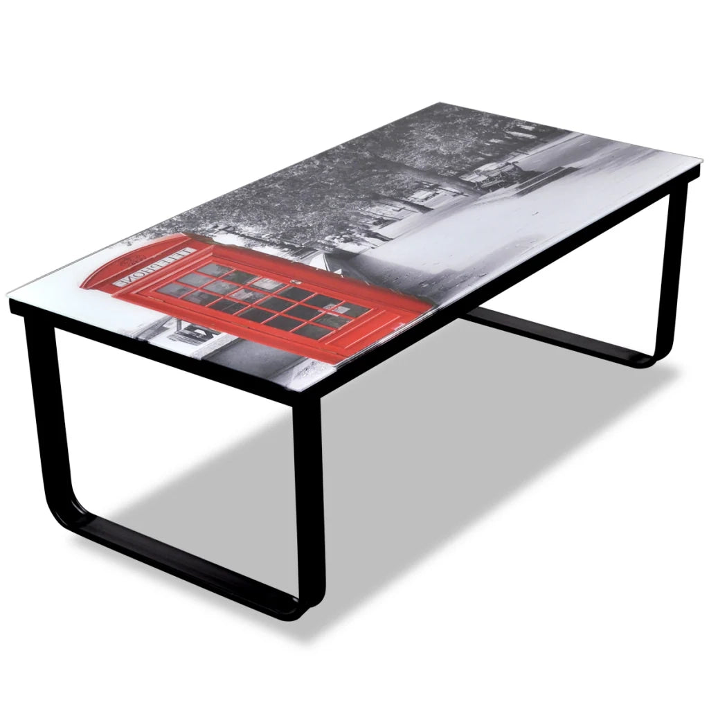 Tavolino da caffè in vetro di design London 90 x 45 cm nero 0902030