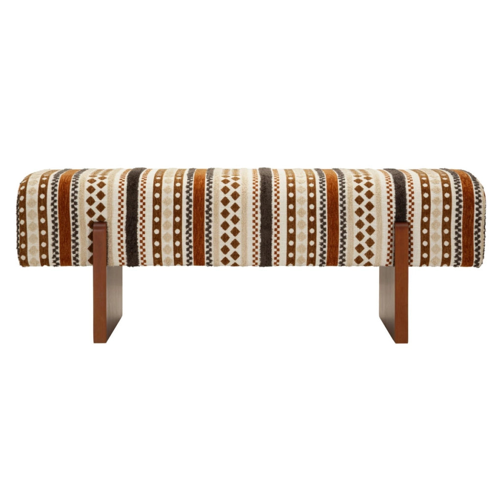 Panca etnica multicolor con struttura in legno