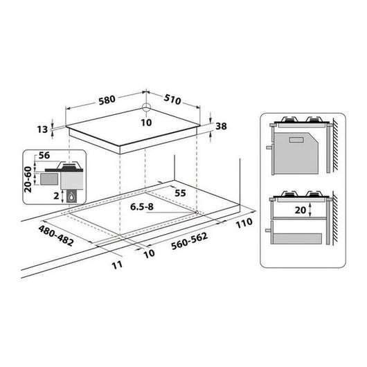 Whirlpool Piano cottura a gas - TGML 661 IX R