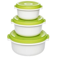 EMSA 509741 recipiente per cibo Rotondo Set Verde, Bianco 3 pz