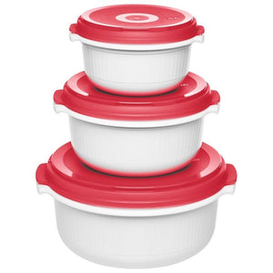 EMSA 518999 recipiente per cibo Rosso, Bianco 3 pz