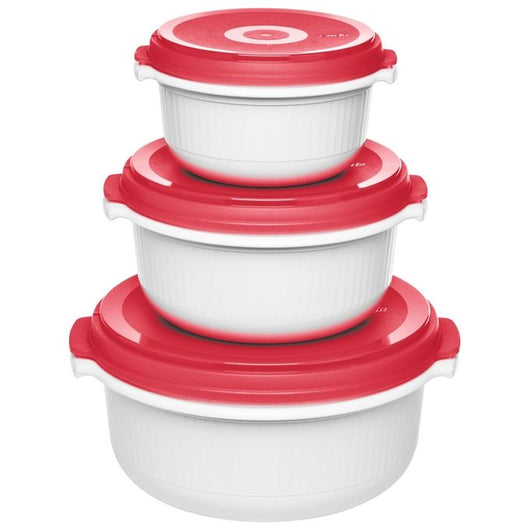 EMSA 518999 recipiente per cibo Rosso, Bianco 3 pz
