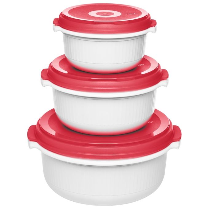 EMSA 518999 recipiente per cibo Rosso, Bianco 3 pz
