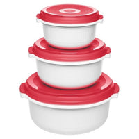 EMSA 518999 recipiente per cibo Rosso, Bianco 3 pz