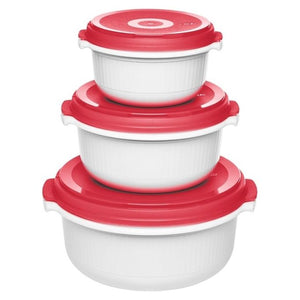 EMSA 518999 recipiente per cibo Rosso, Bianco 3 pz