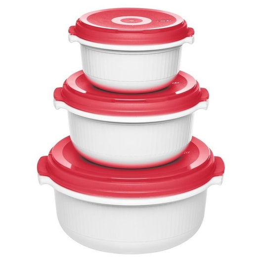 EMSA 518999 recipiente per cibo Rosso, Bianco 3 pz