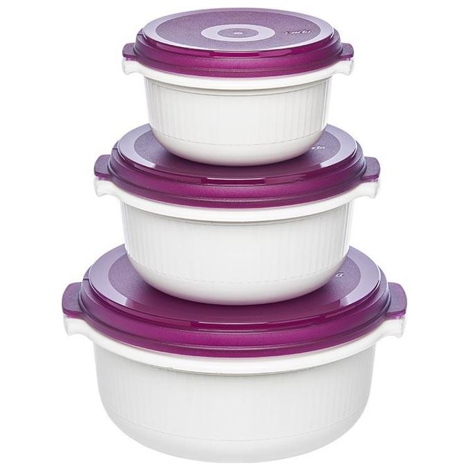 EMSA Micro Family Rotondo Set Blackberry, Bianco 3 pz