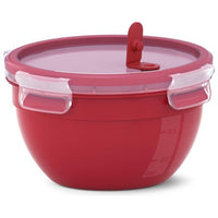 EMSA Clip & Micro Contenitore Rotondo Microonde, Rosso, 1,1 L