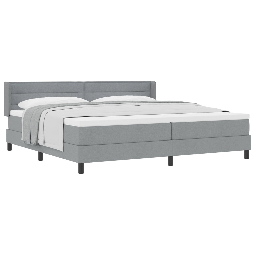 Letto Box Spring  con Materasso Grigio Chiaro 200x200 cm Tessuto