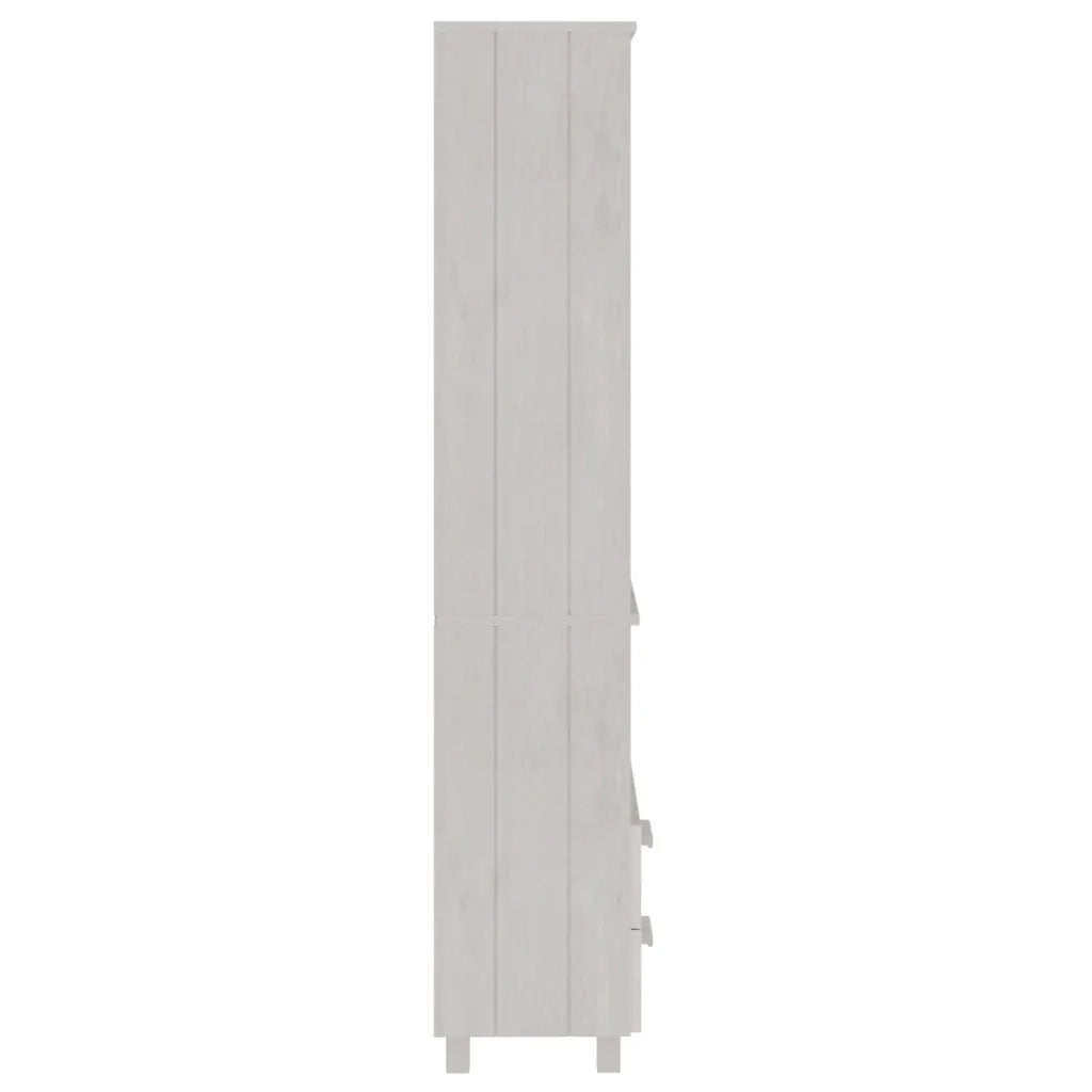 Credenza HAMAR Bianca 60x35x180 cm in Legno Massello di Pino