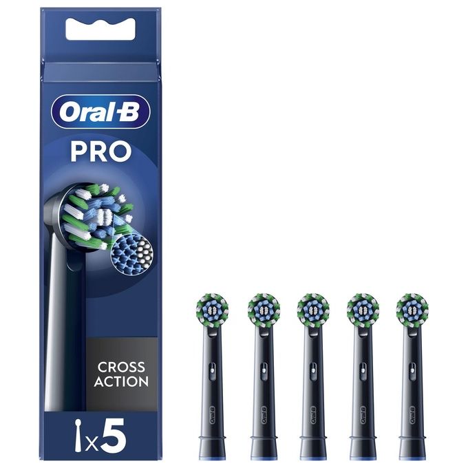 Oral-B Testine Di Ricambio Pro Cross Action Black, 5 Testine