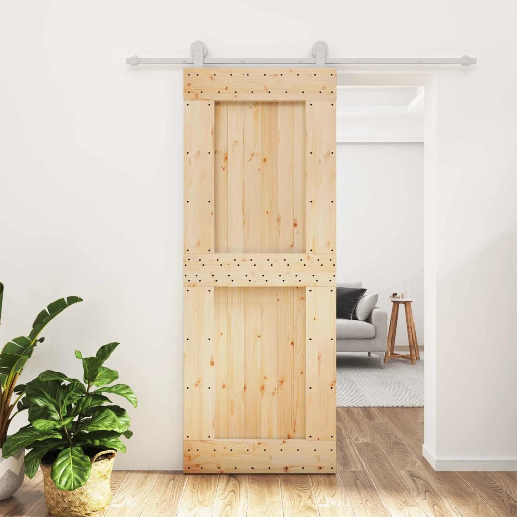 Porta scorrevole Naturale e Bianco 80 x 210 cm 3445013