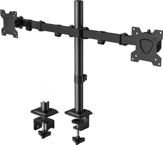 Monitor Stabilizzatore - Schermo Stabilizzatore con Doppia Braccio per Schermo 13-27 Pollici - Regolabile in Altezza e Girevole - Massimo 10 kg VESA 75 x 75