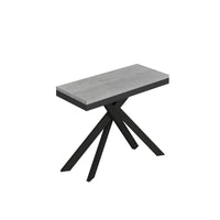 Consolle allungabile con gambe incrociate - SAKI Colore: Cemento, Telaio: Antracite, Bordo: Antracite, Dimensioni: 90x40/300