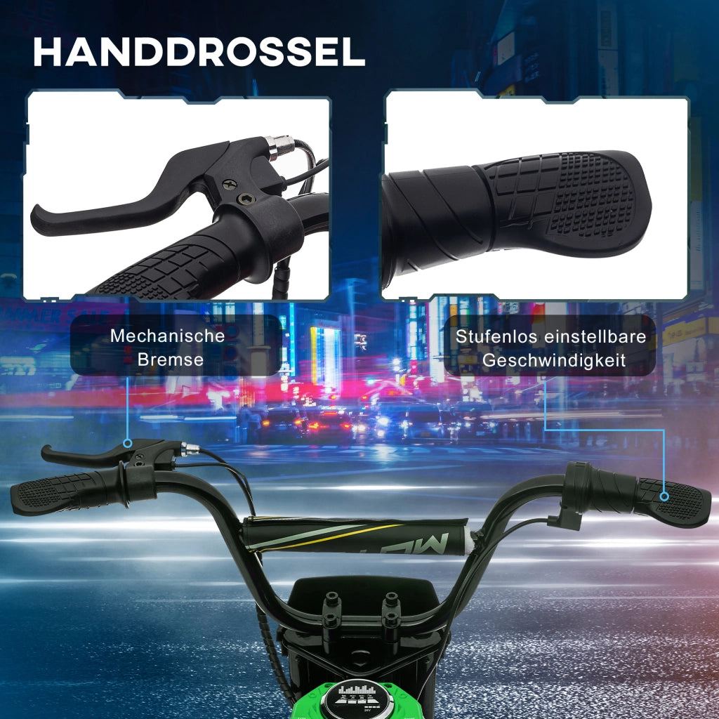 Motocicletta Elettrica Bambini ¨C Minimal ¨C Verde, 24V, Musica Luci