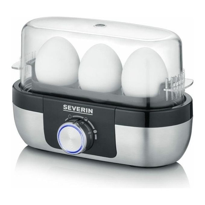 Severin EK 3163 3 uovo/uova Nero, Acciaio inossidabile, Trasparente