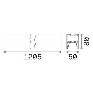 Sistema Lineare Binario Fluo Alluminio Bianco Led 30W 4000K L.120,5Cm