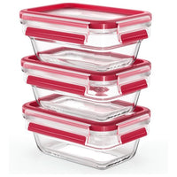 EMSA CLIP & CLOSE N10511 Rettangolare Set Blu, Trasparente 3 pz