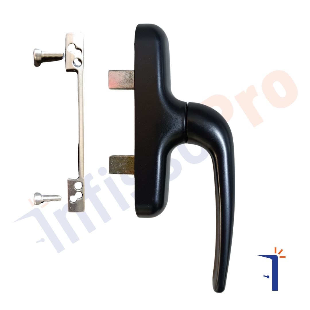 Maniglia cremonese Giesse Prima 01024 per finestre e persiane. Colore: NERO RAL 9005