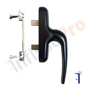 Maniglia cremonese Giesse Prima 01024 per finestre e persiane. Colore: NERO RAL 9005