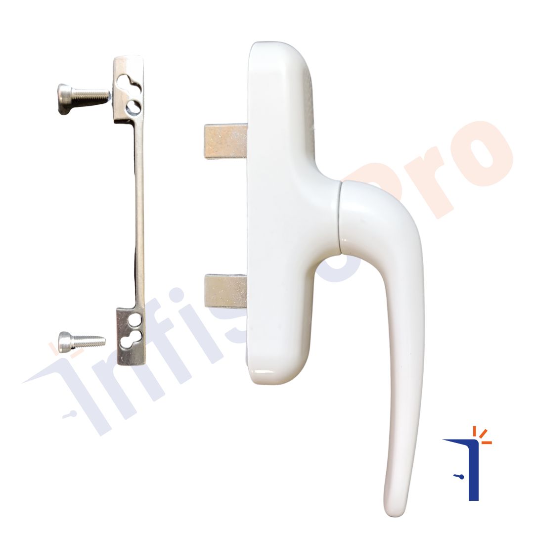 Maniglia cremonese Giesse Prima 01024 per finestre e persiane. Colore: BIANCO RAL 9010