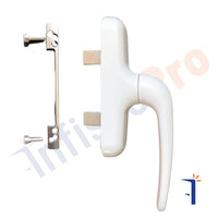 Maniglia cremonese Giesse Prima 01024 per finestre e persiane. Colore: BIANCO RAL 9010