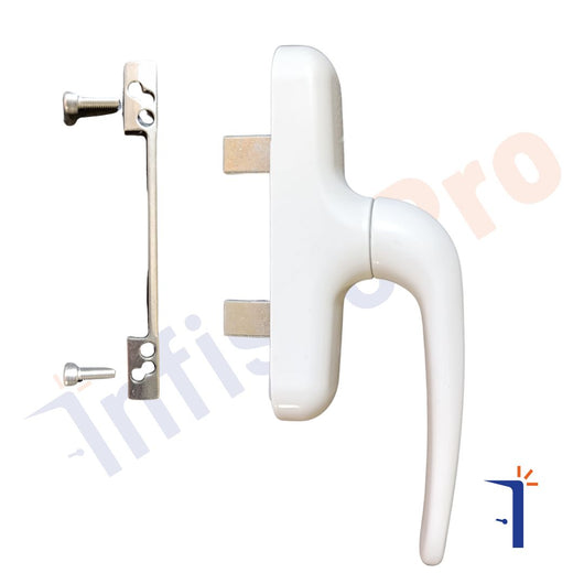 Maniglia cremonese Giesse Prima 01024 per finestre e persiane. Colore: BIANCO RAL 9010