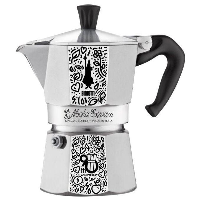 Bialetti Moka Express 90th Anniversary 0,13 L Nero, Argento, Bianco