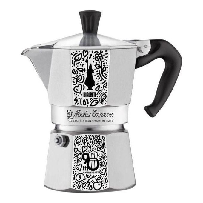 Bialetti Moka Express 90th Anniversary 0,13 L Nero, Argento, Bianco