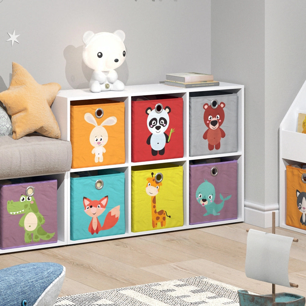 Vicco Libreria bambini Bianco 72 x 107.8 cm con 6 scatole pieghevoli