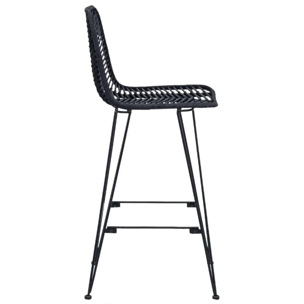 Sedia da Bar 2 pcs 44 x 52 x 111 cm Rattan e Ferro