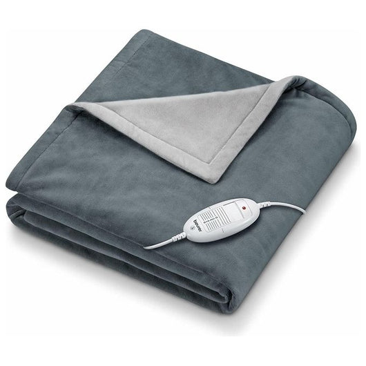 Beurer HD 75 Termocoperta Morbida Coperta Riscaldata, 6 Livelli di Temperatura, Lavabile in Lavatrice, con Spegnimento Automatico ed Extra Sicura 180 x 130 cm, Color Grigio Scuro
